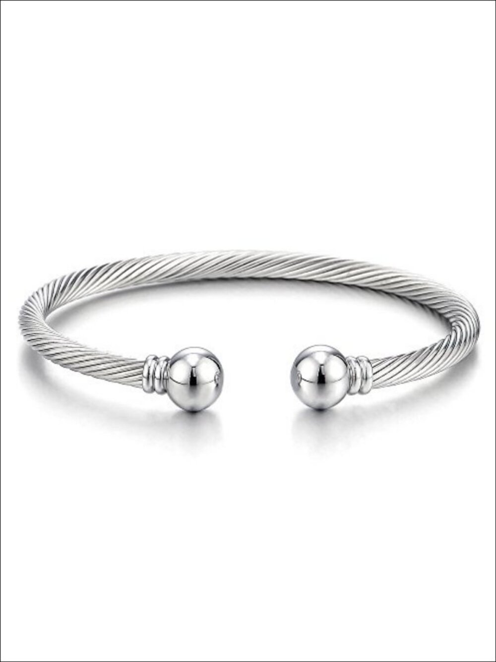 Stainless Steel Adjustable Open Cuff Bangle Bracelet Twisted Cable Men Women